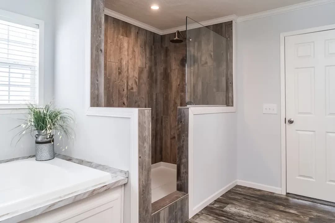 The leahy bathroom home features