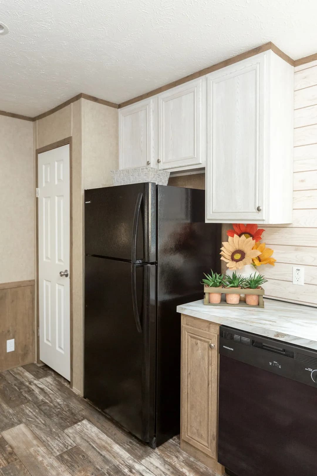 The ranch house kitchen home features
