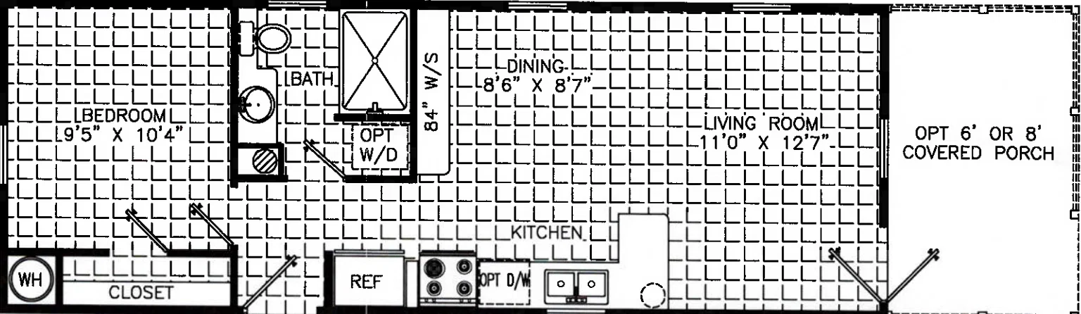 Park model floor plan home features