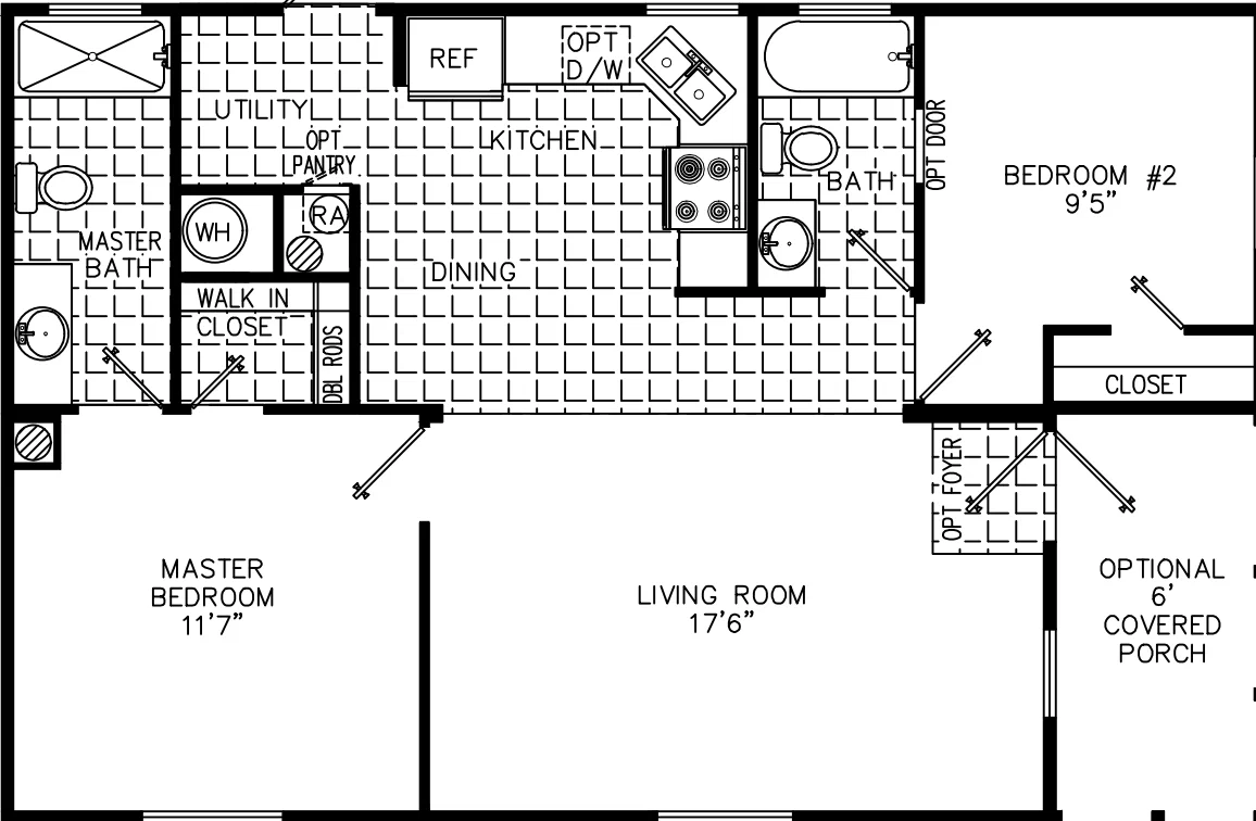 Sunflower 2636 floor plan home features
