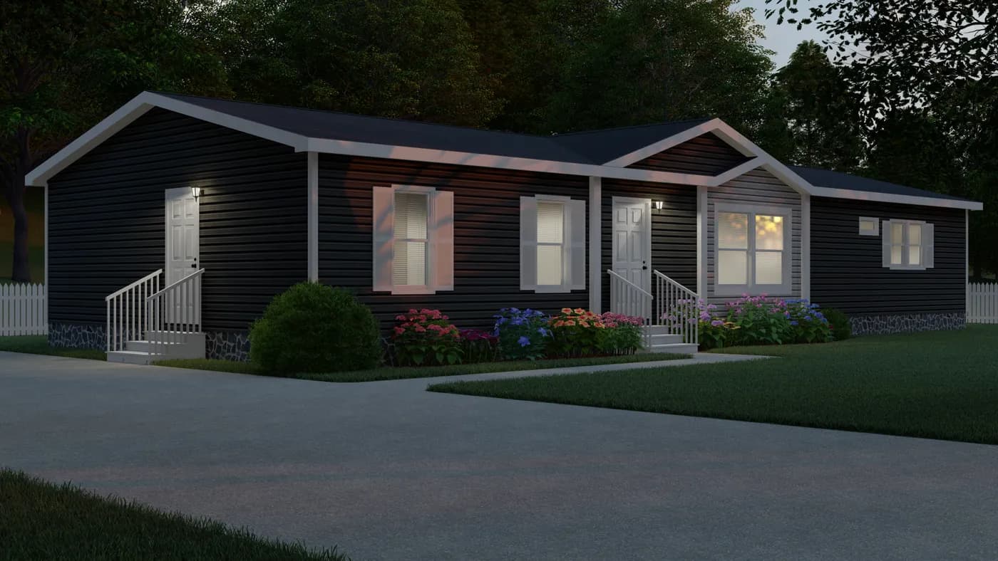 The shoreline elevation and exterior home features