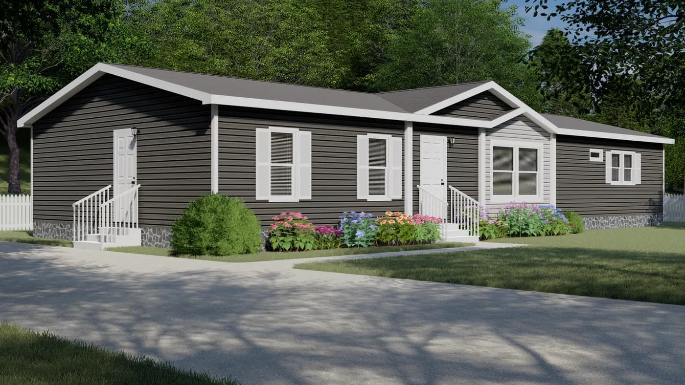The shoreline elevation and exterior home features