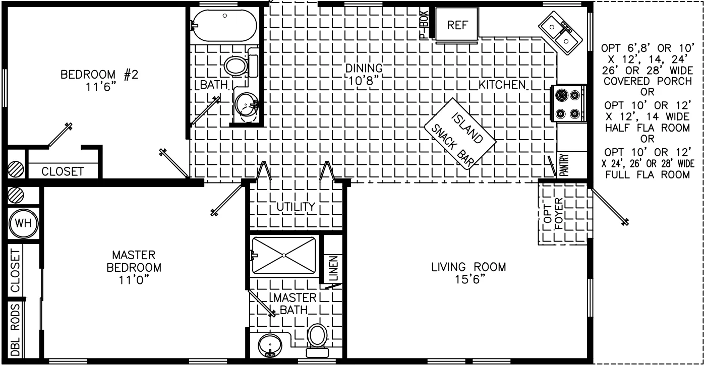 Reed 2438 floor plan home features