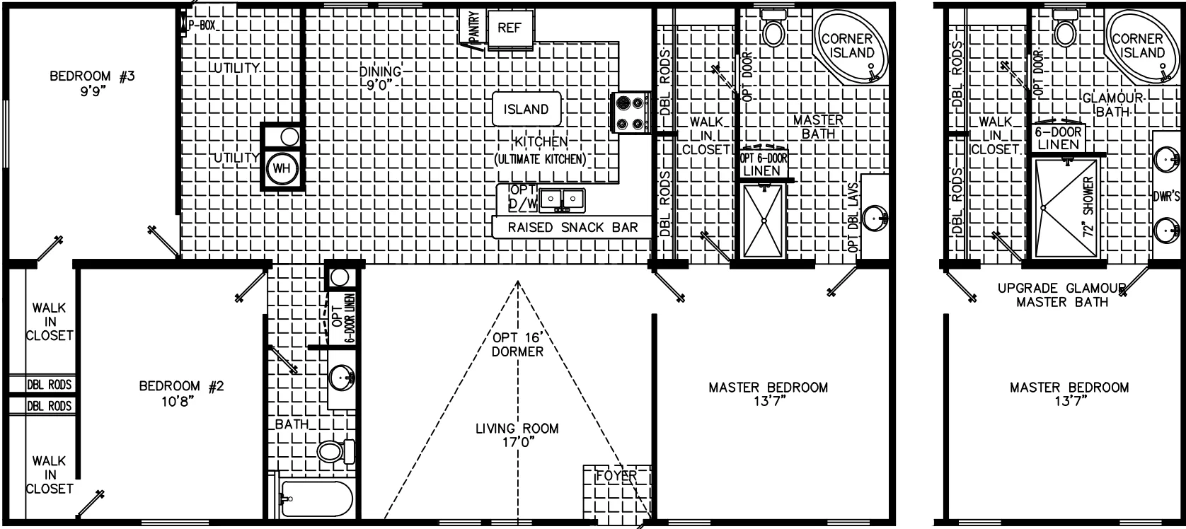 Riley 3252 plus floor plan home features