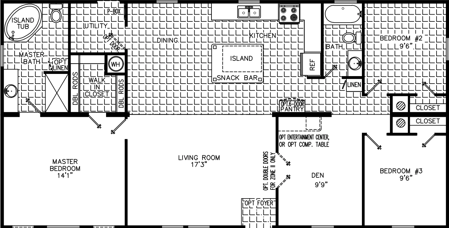Scott 2852 with den and optional kitchen  home features