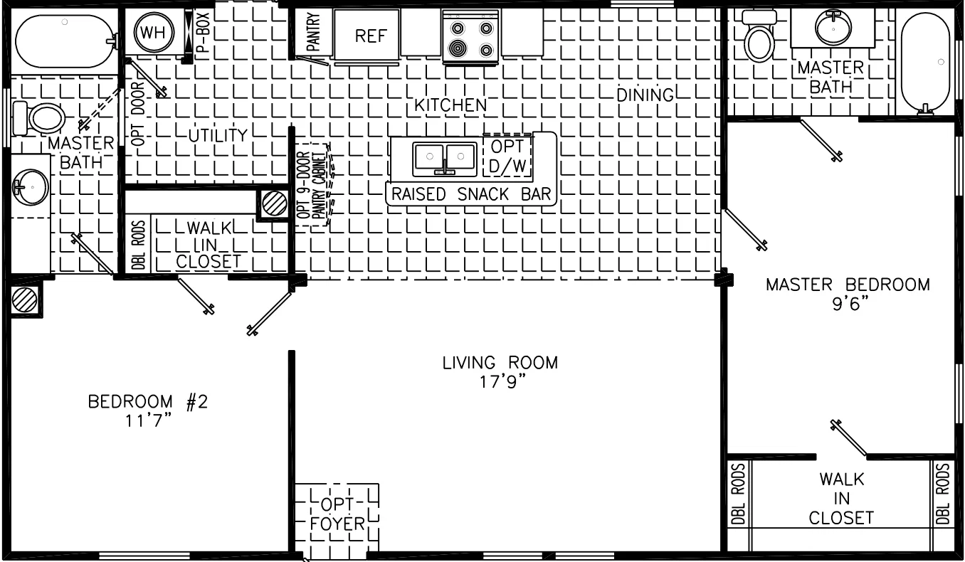 Gail 2 br 2640 floor plan home features