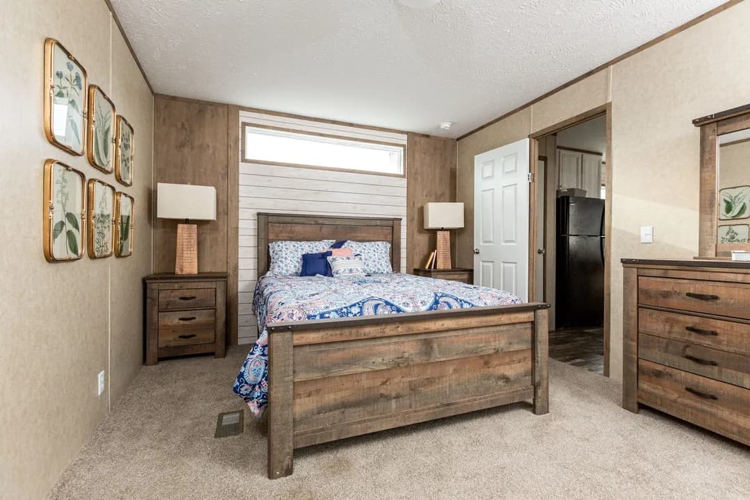 The ranch house bedroom home features