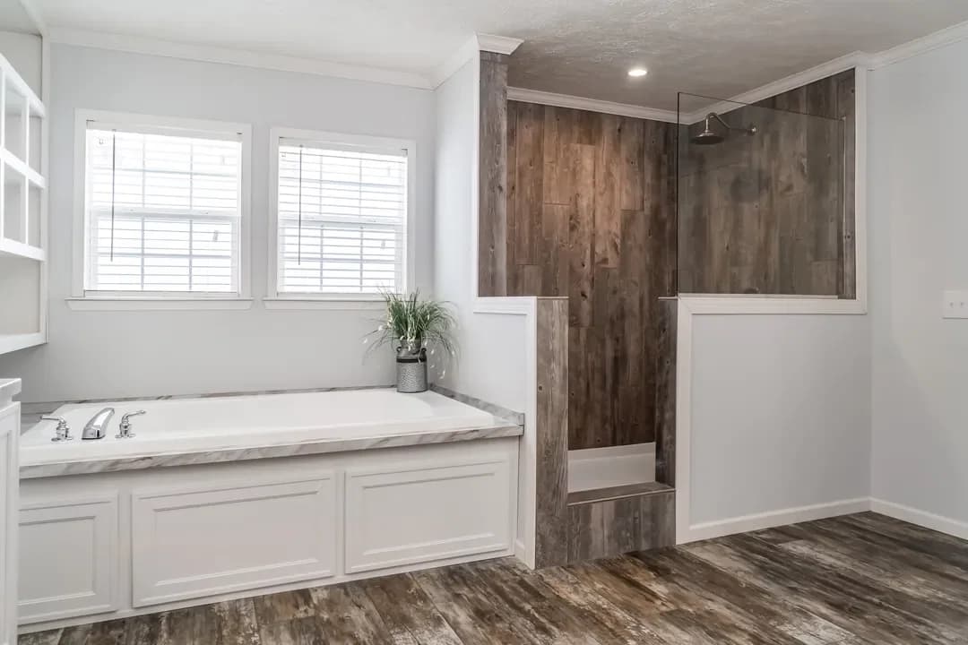 The leahy bathroom home features