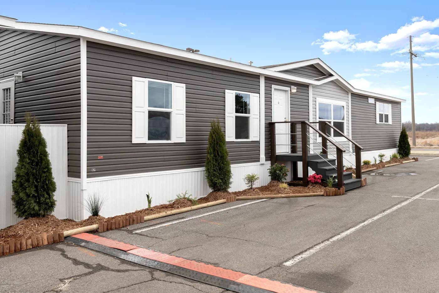 The shoreline elevation and exterior home features
