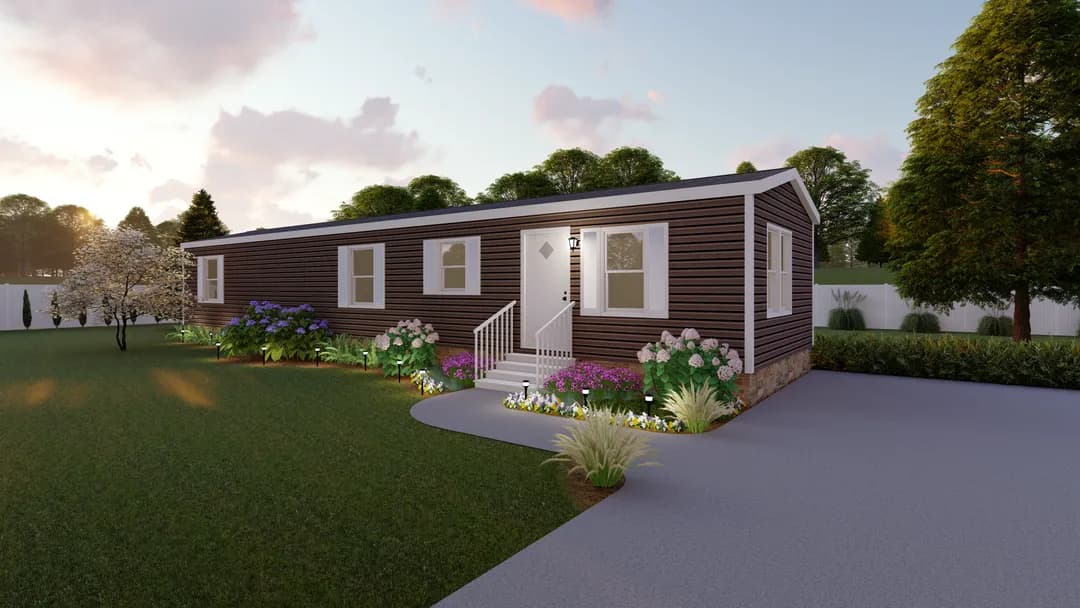 The lodge elevation and exterior home features