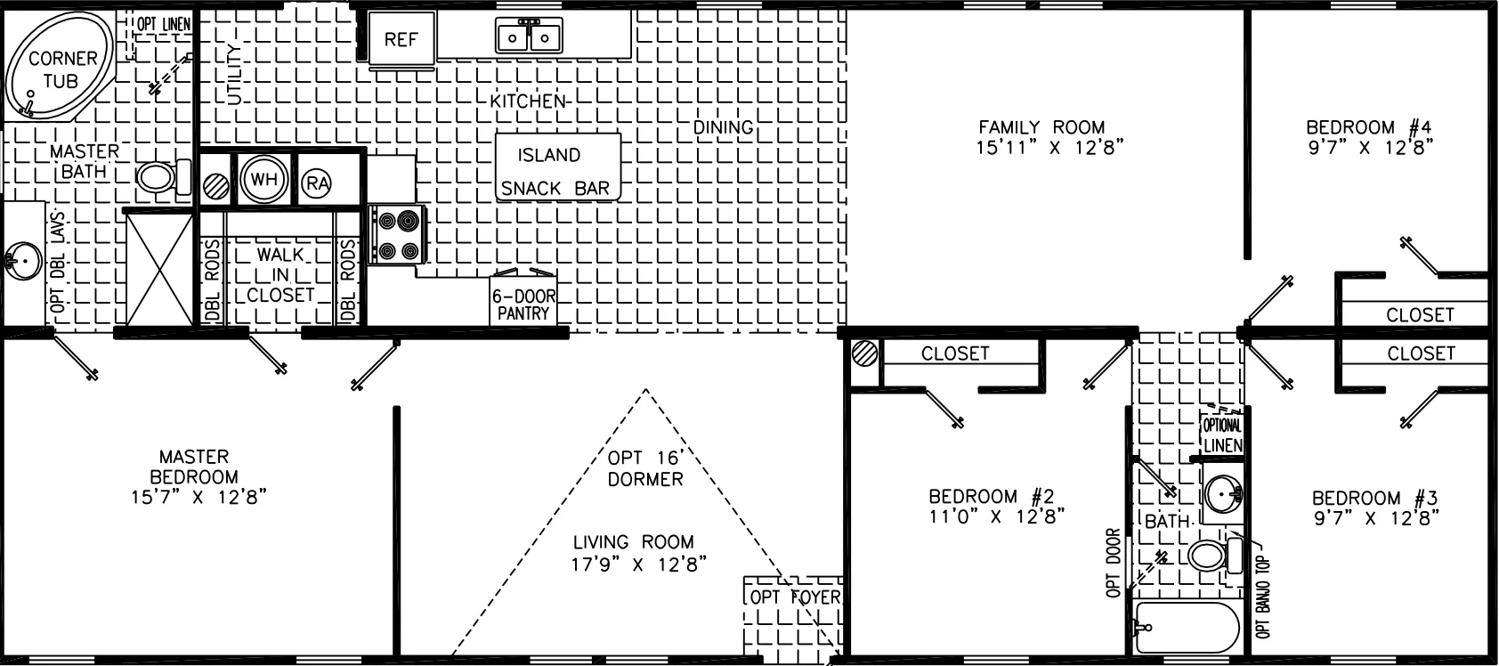 Wayne 2860 floor plan home features