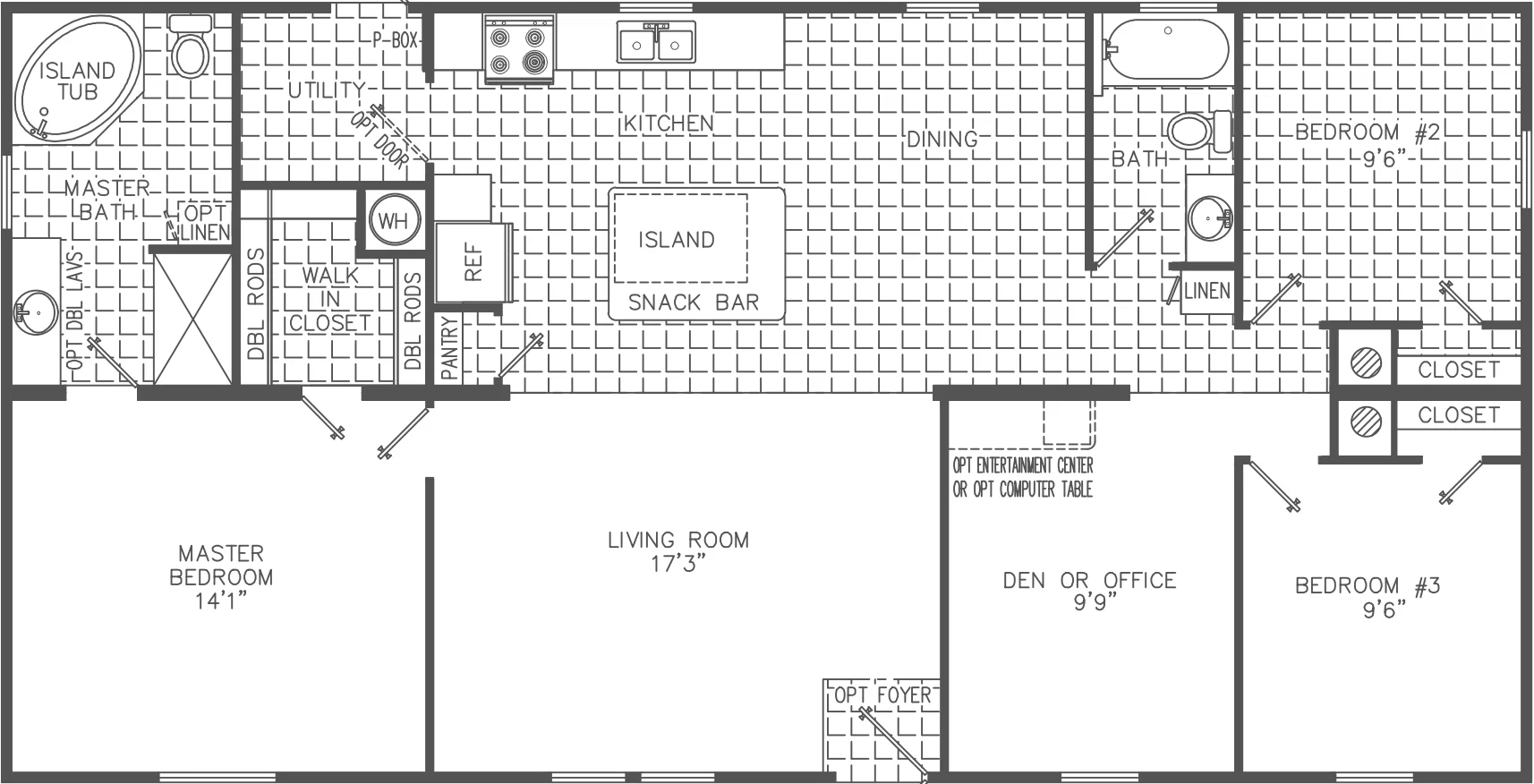Peyton 2852 4 br floor plan home features