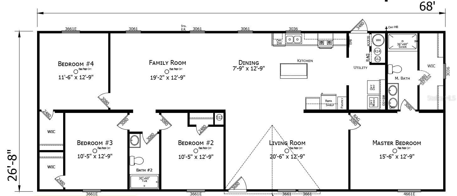 8457 n carousel ter, crystal river, fl 34428 (forsale) $219,999 floor plan home features