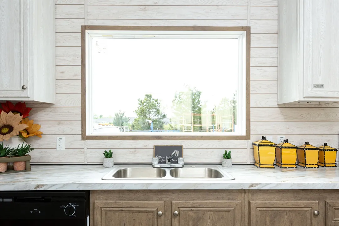 The ranch house kitchen home features