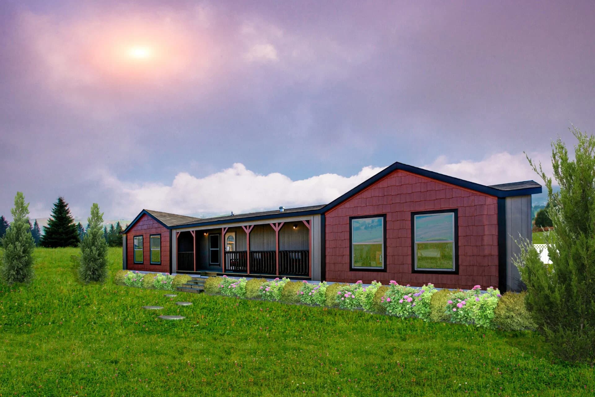 Doublewide h-3672-43a exterior and elevation home features