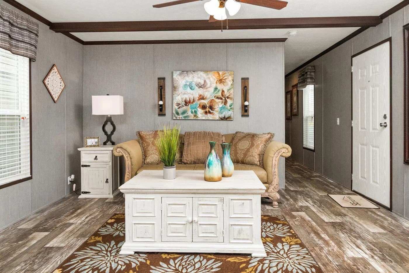 The seaside interior home features